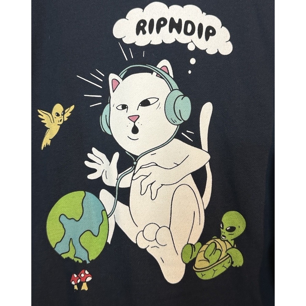 RIPNDIP I Knead You Hoodie Oversized  Men Size Large New Pullover‎ Charcoal Sz L